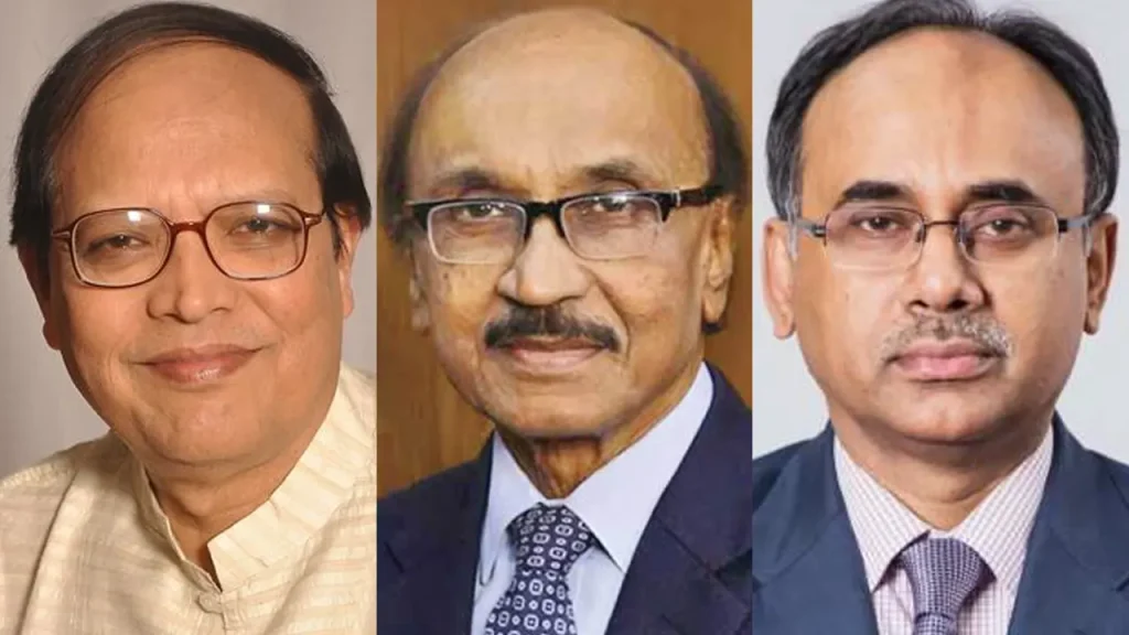 তিন গভর্নর ড. আতিউর রহমান ফজলে কবির ও আব্দুর রউফ তালুকদার।