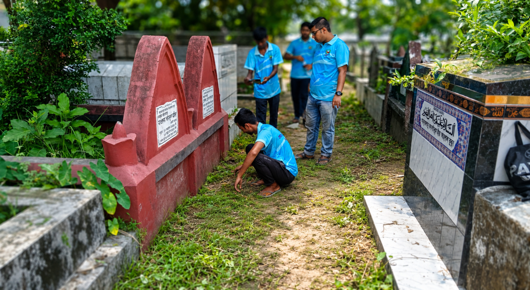 ঝালকাঠির পুরাতন পৌর গোরস্থান পরিষ্কার করল ‘প্রত্যয় তরুণ সংঘ’