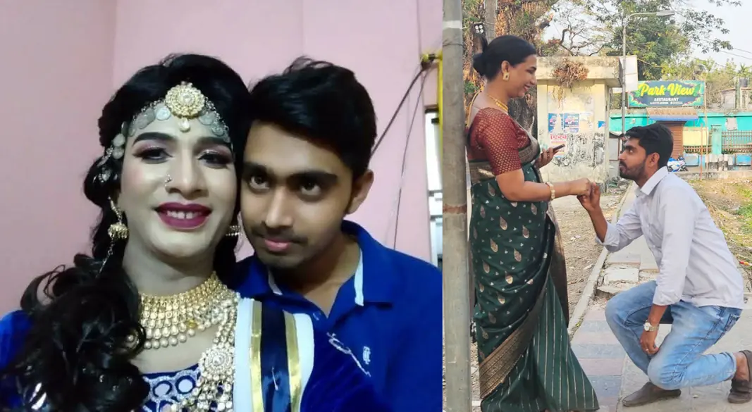 নৃত্যশিল্পী ফিরোজের সঙ্গে প্রেমিক বিপ্লব হোসেন।