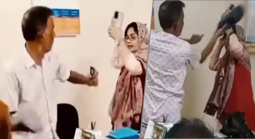 রাজশাহীর দুর্গাপুরে কলেজে হামলা- শিক্ষিকাকে জুতা দিয়ে আঘাত