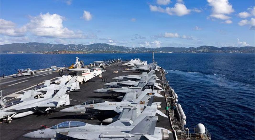 যুক্তরাষ্ট্রের বিমানবাহী রণতরী ইউএসএস জেরাল্ড ফোর্ড।