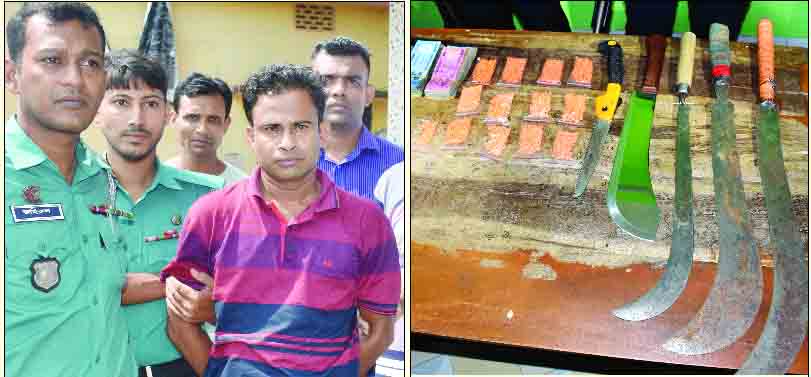 বরিশালে ইউপি সদস্য রাসেল ও শিরিন ইয়াবা - দেশীয় অস্ত্রসহ আটক 5 Untitled 1 copy 12